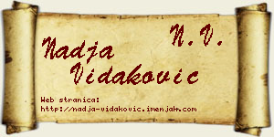 Nadja Vidaković vizit kartica